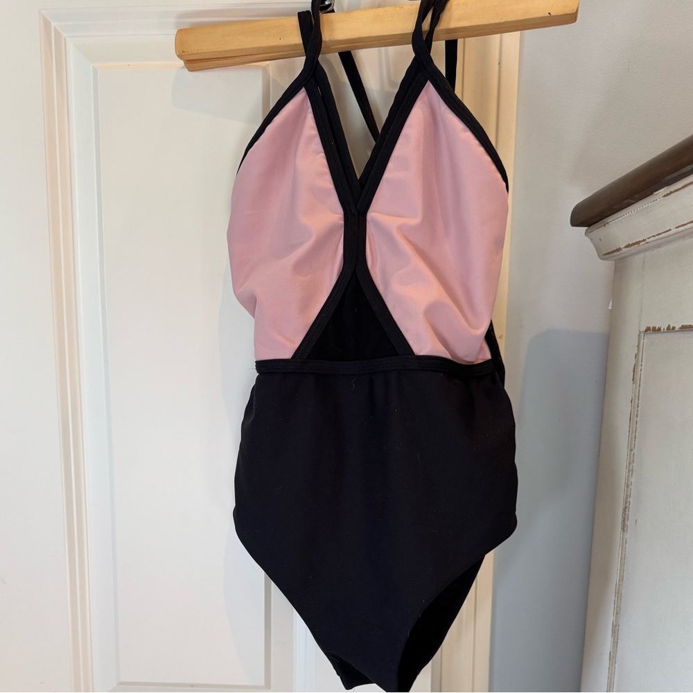 CXL Five Dancewear Kids Pink and Black Dance Leotard